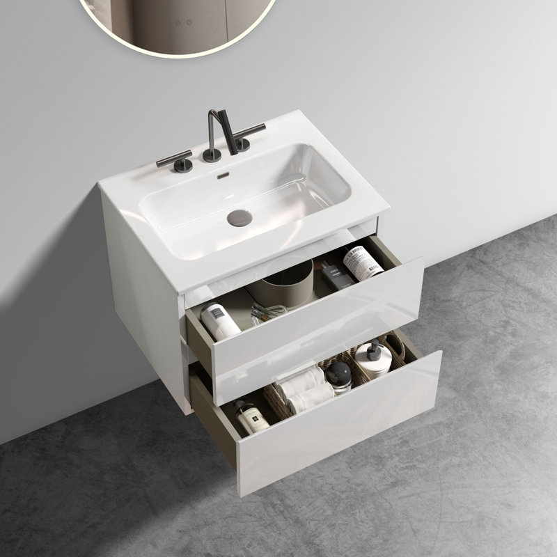 Devon Wall-Mounted Bathroom Vanity with Sink