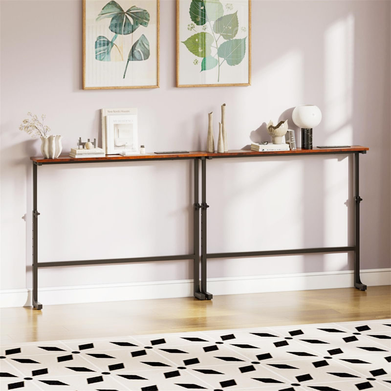 Narrow Console Table, 83cm H x 100cm W x 15cm D, Brown