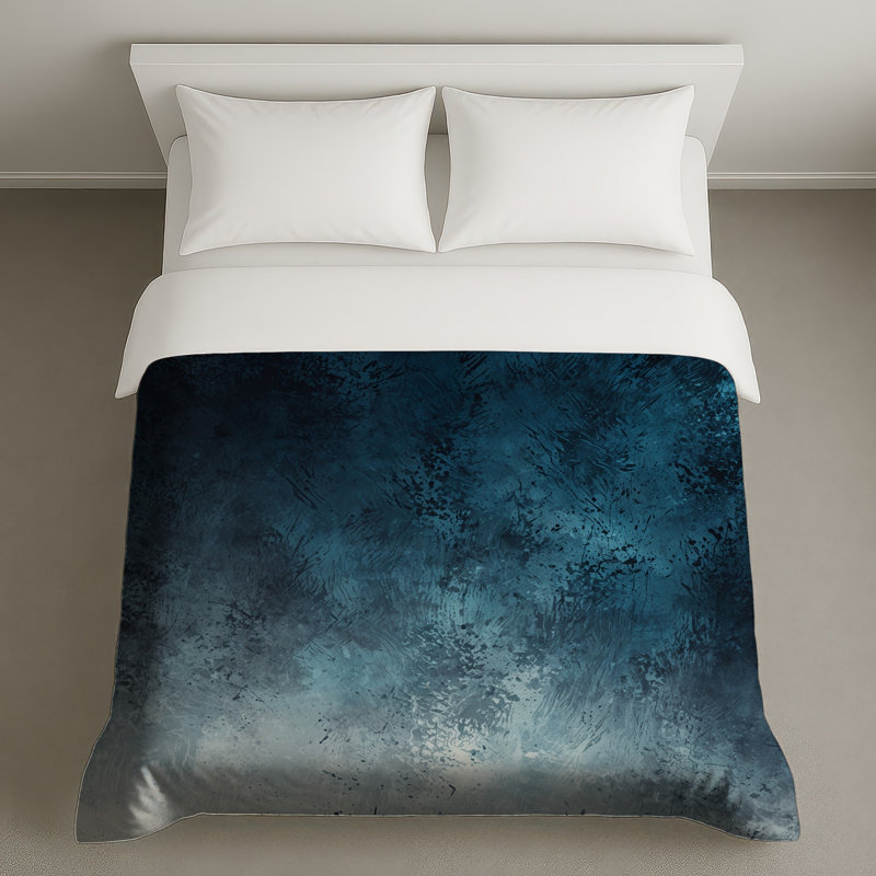 Housses de couette à texture grunge bleue, Lit simple