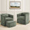 Fauteuil demi-tonneau avec pouf avec rangement Lane (ensemble de 2)