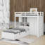 Lit superposé simple avec tiroirs, garde-robe, tablettes et lit hydraulique-780012494