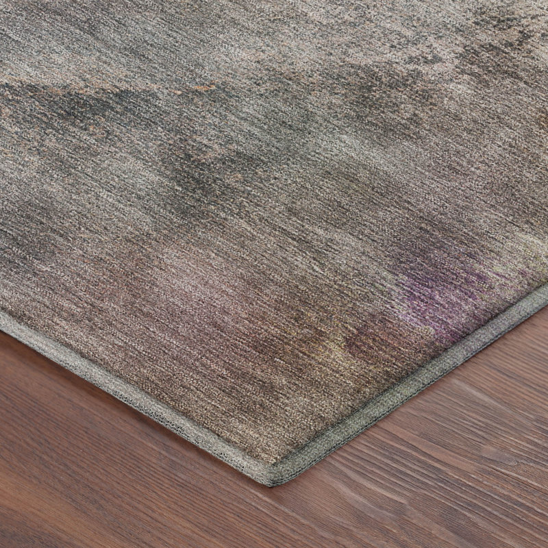 Premium Machine Washable Mayfield AMF2307 Abstract Rug, 1'8" x 2'6", Beige