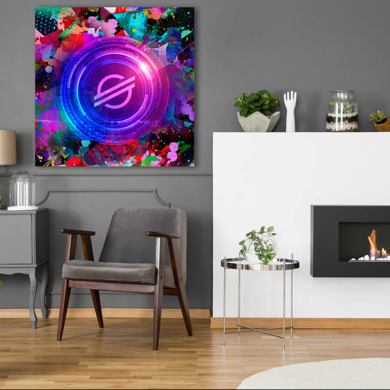 Art mural en verre Trinx «XLM Stellar Crypto», H 36 po x l 36 po x P 0,2 po