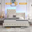 Grand lit plateforme tapissier blanc à oreilles Milun-979717190-935789648