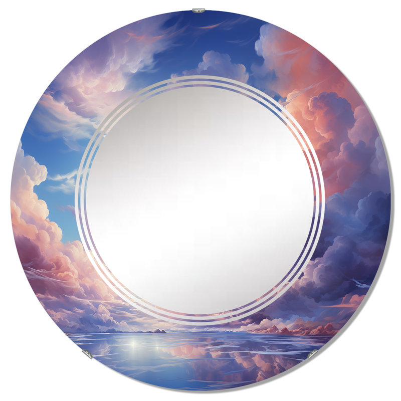 Miroir mural rond Ciardi - Paysages, 32 po x 32 po