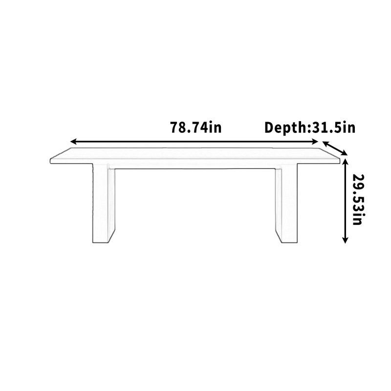 Bureau Buariki, Tanné, H 29,53 po x l 78,74 po x P 31,5 po