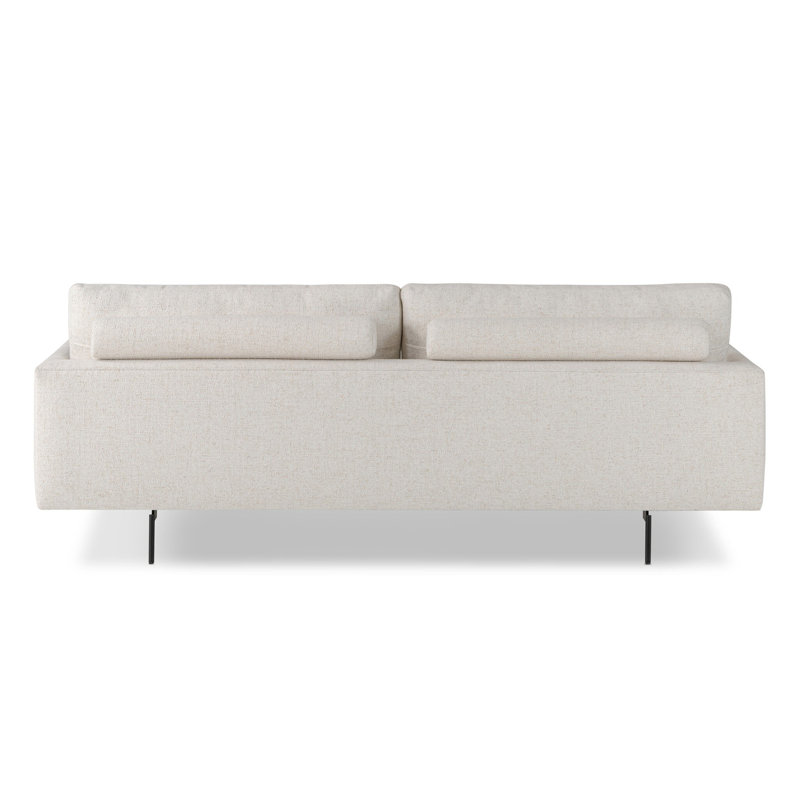 Canapé Melle - 87 po - Omari naturel, Cuir véritable camel Lipari