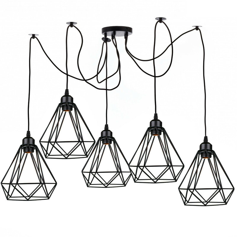 Meador 5 - Light Black Cluster Pendant