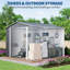 Remise de rangement extérieure en métal, caisson en acier galvanisé avec porte verrouillable, imperméable pour le jardin-125252236