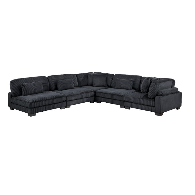 Traverse Black 5-Piece Modular Sectional
