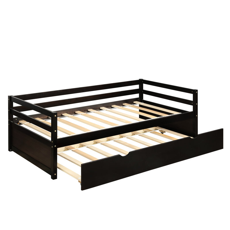 Lit de jour avec lit gigogne, taille simple - Fabrication en bois massif pour le style de la chambre à coucher