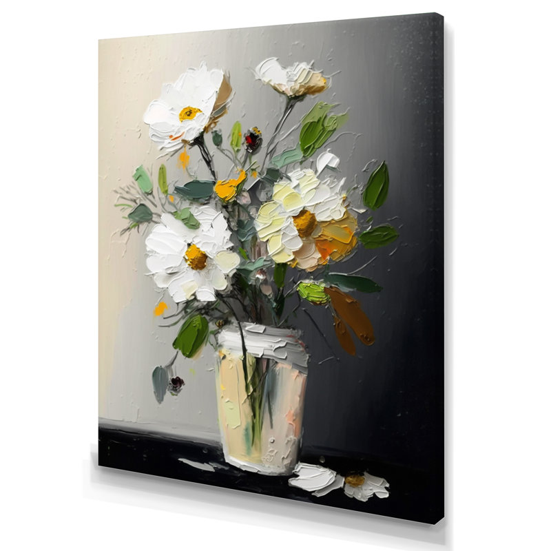 «Still Life with Blossoming White Flowers I», reproduction sur toile, H 20 po x l 12 po x P 1 po, Toile tendue