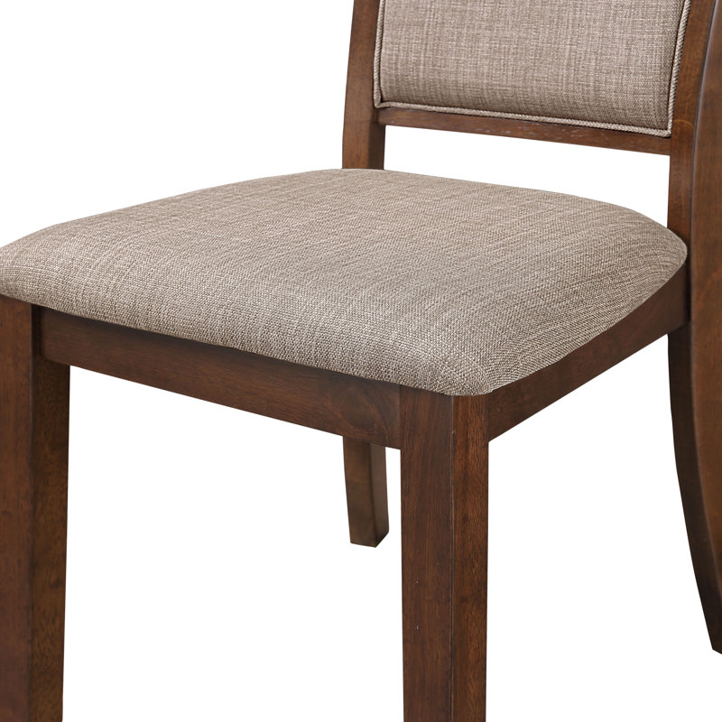 Josiha Polyester Upholstered and Wood Frame Side Chair , Cherry