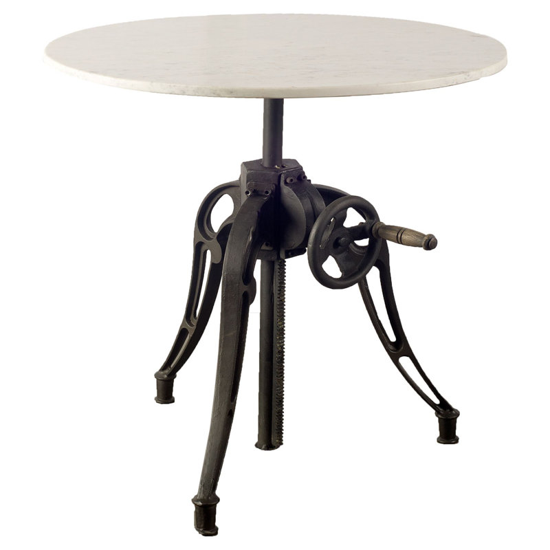 Wenham Round Marble Top with Iron Base Dining Table