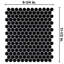 Metro Penny Glossy Black 9-3/4" x 11-1/2" Porcelain Mosaic Floor and Wall Tile