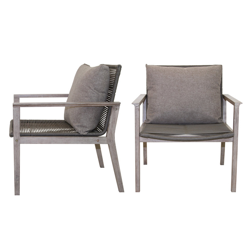 Chaise de patio avec coussins Nesta, Gris