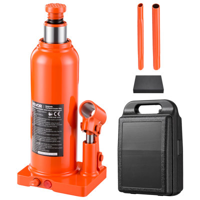 Hydraulic Bottle Jack 4 Ton (8818.5 lbs) 7.64"-14.92" Lifting Range, for Midsize Sedan, Midsize SUV, Van, Auto Repair & House Lift, Multi-Directional Welded Jack with Carrying Case & Long Handle