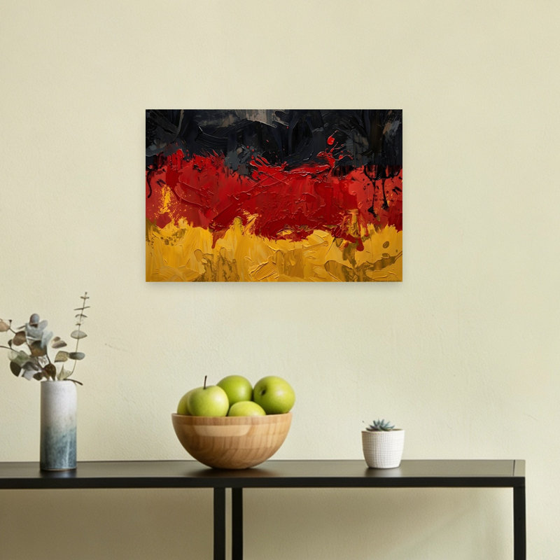 Vibrant German Flag Abstract Abstract Bold Colourful Wall Art Print, H 12 po x l 18 po