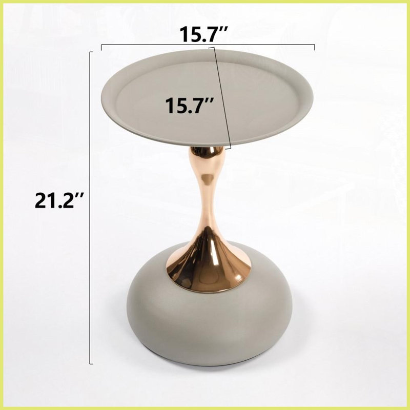 Table basse Mermaid Tail - Table d'appoint minimaliste minimaliste en métal Résistant à la rouille, Gris