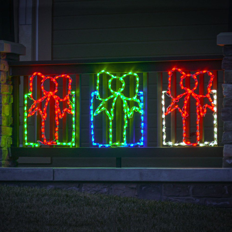 Lighted Window Décor, Red/Green