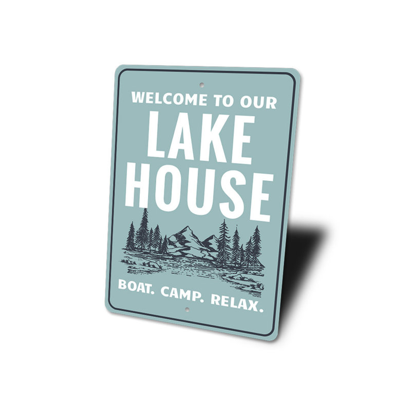 Enseigne de lac en aluminium, H 14 po x l 10 po x P 0,04 po