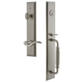 Fifth Avenue Handleset with Single Cylinder Deadbolt and Bellagio Door Lever and Fifth Avenue Rosette