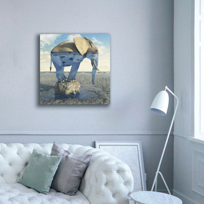 "Bungalow", "Bungalow" par Cynthia Decker, art mural sur toile, H 37 po x l 37 po