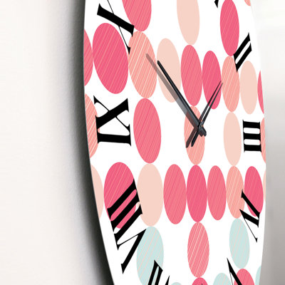 Polka Dot Retro Red And Blue - Patterned wall clock