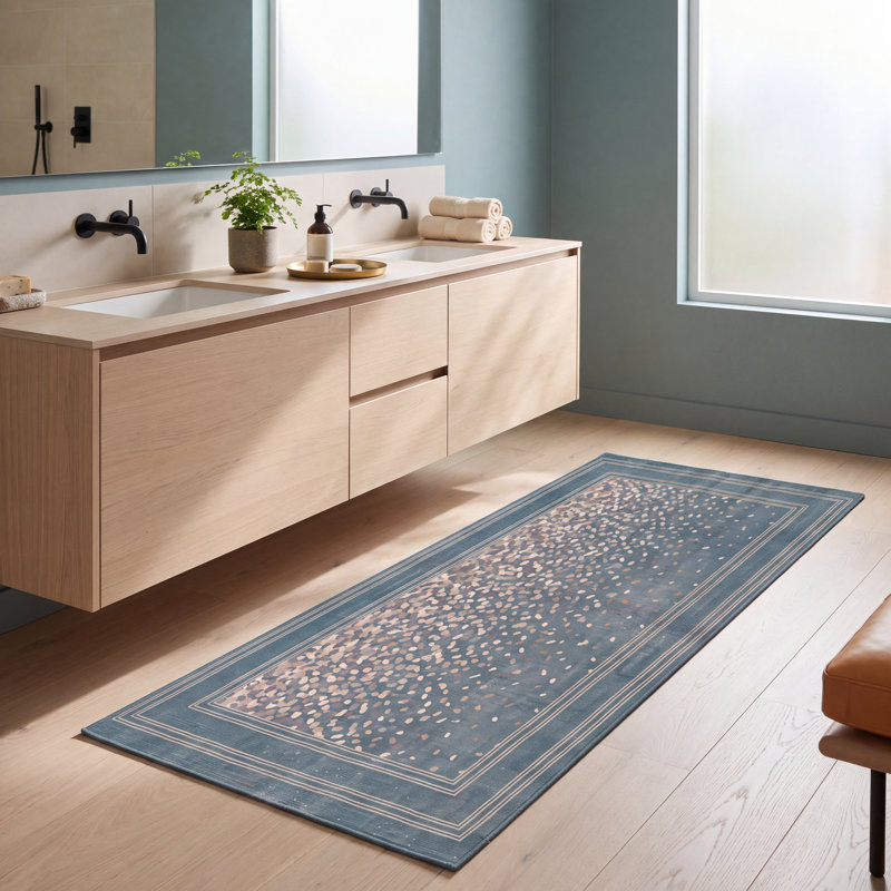 Tapis Indigo2 moderne à motif mosaïque mouchetée abstraite, turquoise, beige, gris, brun, blanc, lavable à la machine, antidérapant, à poils courts, pour l'intérieur et l'extérieur, adapté aux animaux domestiques, idéal pour le salon, la chambre, la salle à manger, l'entrée, le couloir ou le bureau.