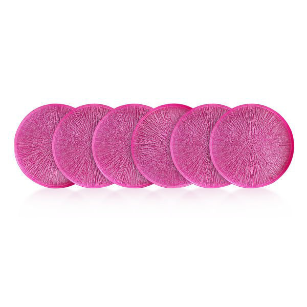 Fecra Rita 6 Piece Glass Serveware Set, Pink