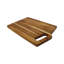Planche à découper réversible en bois de teck EcoDecors certifiée FSC avec rainure à jus et poignée d'angle, 14 x 10-115074399