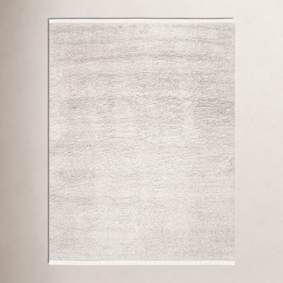 Wyly Handmade Shag Wool Beige Rug