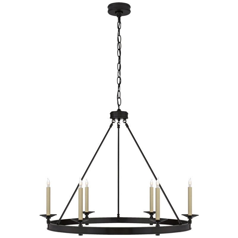 Chapman & Myers Launceton Ring Chandelier, 28.25" H x 36" W x 36" D, Bronze