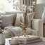 Vase décoratif Dyna avec base de style branche, aluminium, verre doré 18 pouces