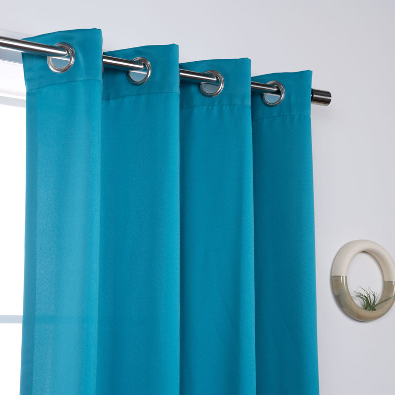 Analese Outdoor Grommet Curtain, Aqua