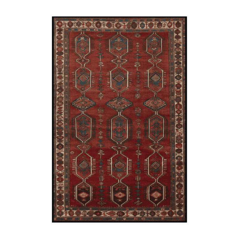 Machine Washable Persian Black Area Rug