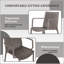 Holiday - Fauteuil empilable en PP gris chaud 4 pièces avec table pliante multifonctionnelle intérieure / extérieure moderne - ergonomique et durable-129435697