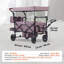 Poussette Wagon pour 2 enfants, poussette pliable quadruple avec poignée réglable, auvent amovible à harnais, 4 roues avec freins, poussette tandem multifonctionnelle pour camping, mauve foncé