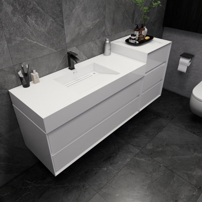 Meuble-lavabo mural simple 67 po Albizu