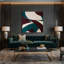 «Geometric Abstraction 60», art mural sur toile rouge-451295725