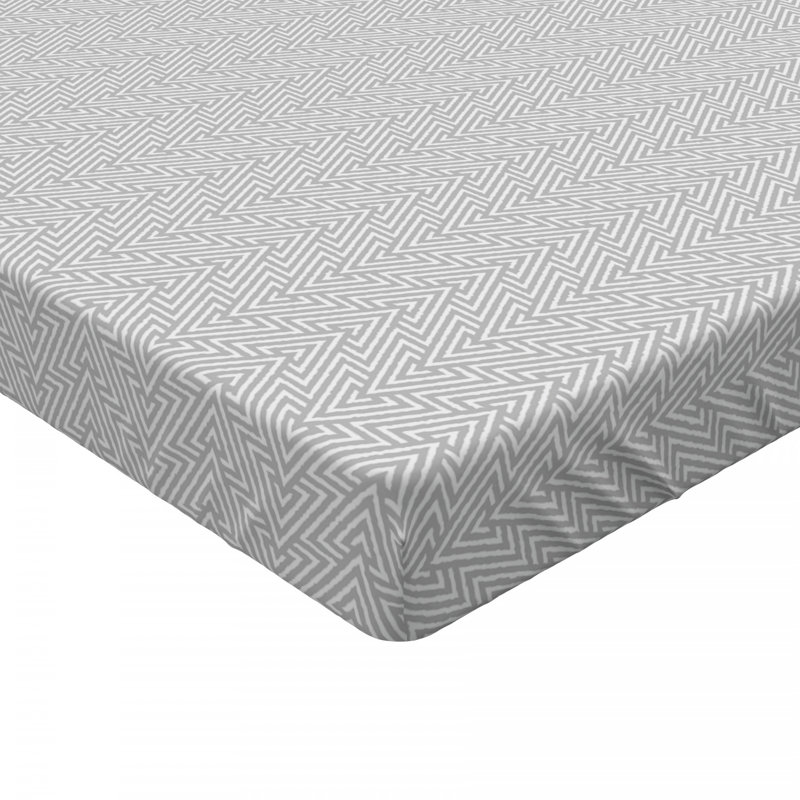 Twin Gray Microfiber Chevron Print Fitted Sheet