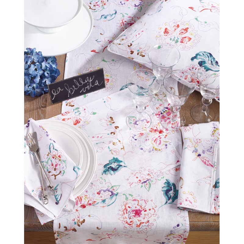 Chemin de table Waskom, blanc