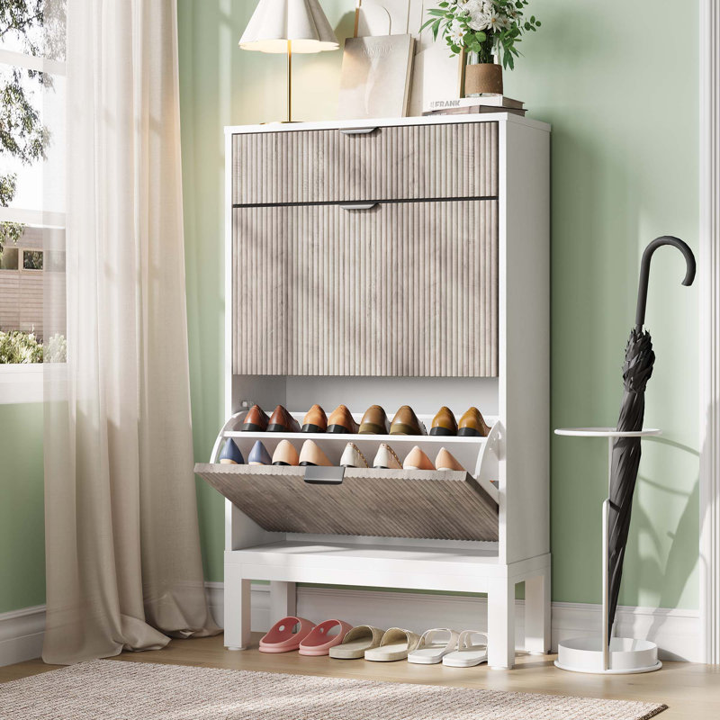 12 Pair Flip Down Shoe Storage