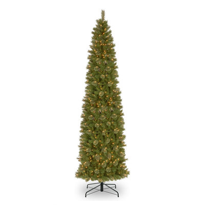 Pre-Lit Slim Pine Christmas Tree