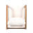 Outdoor Lounge Chair, Acacia Wood Club Chair, Oversized Seat With White Cushion Set
