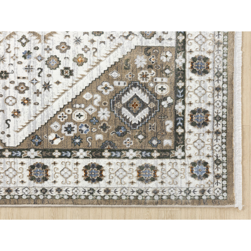 Tapis crème United Weavers Carllene Joy, Tapis de couloir 2 pi 7 po x 7 pi 2 po