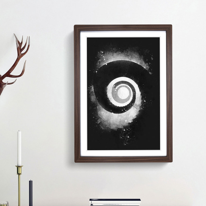 Spiral Staircase Abstract - Picture Frame Painting Print, 63cm H x 45cm W x 2cm D, Walnut Framed