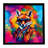 Hippie Animal Fox Framed Metal Print