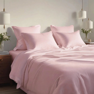 Hotel Luxurious Bamboo Blend Deep Pockets Breathable Cooling Bed Sheet Set 2000 Series