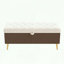 Banc de rangement beige capitonné avec pieds dorés-1630753728